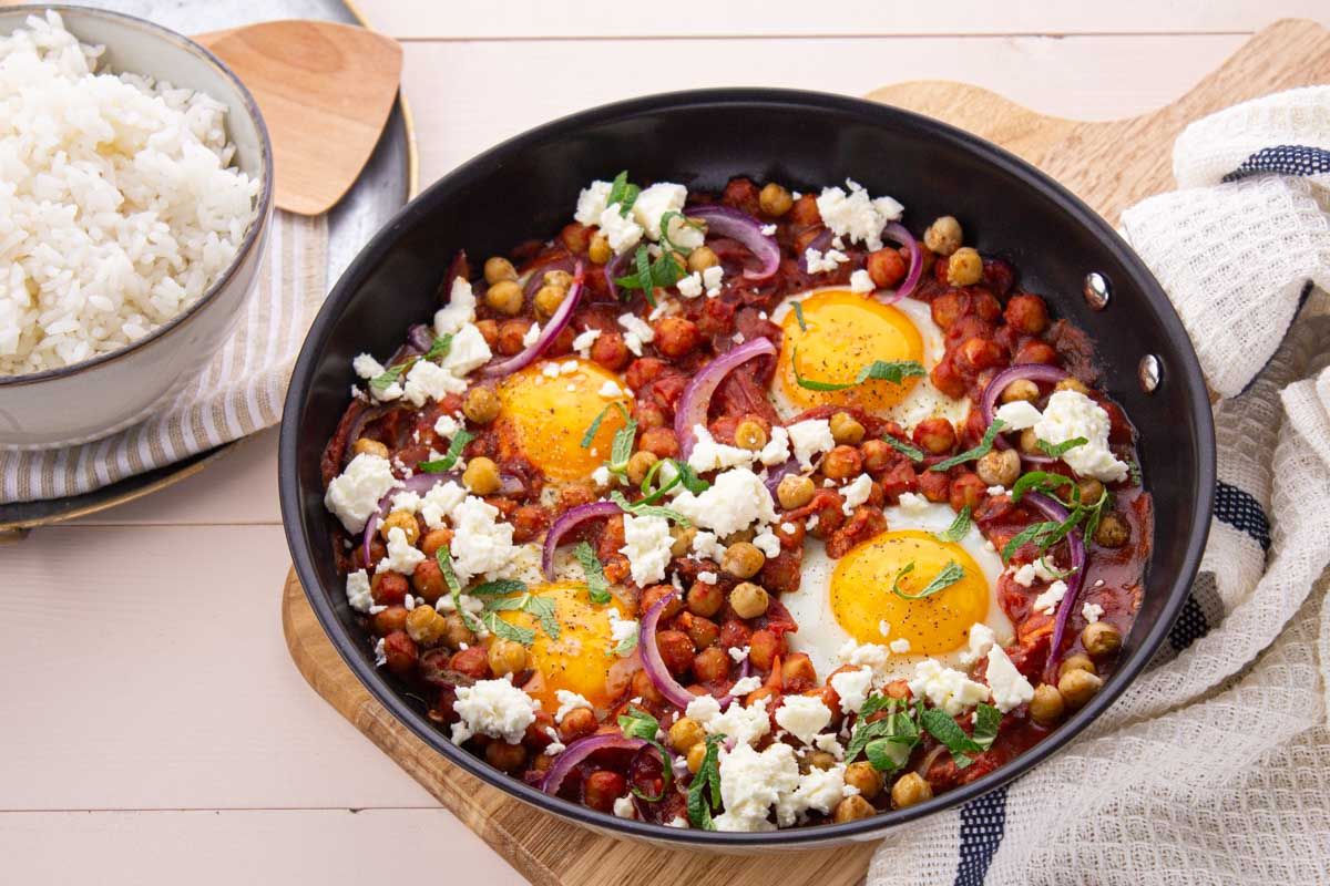 Shakshouka à la Feta & Pois Chiches Rôtis