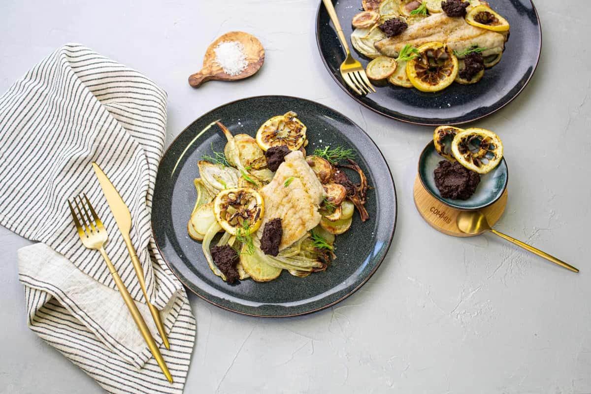 Poisson Meunière à la Crème d'Olive
