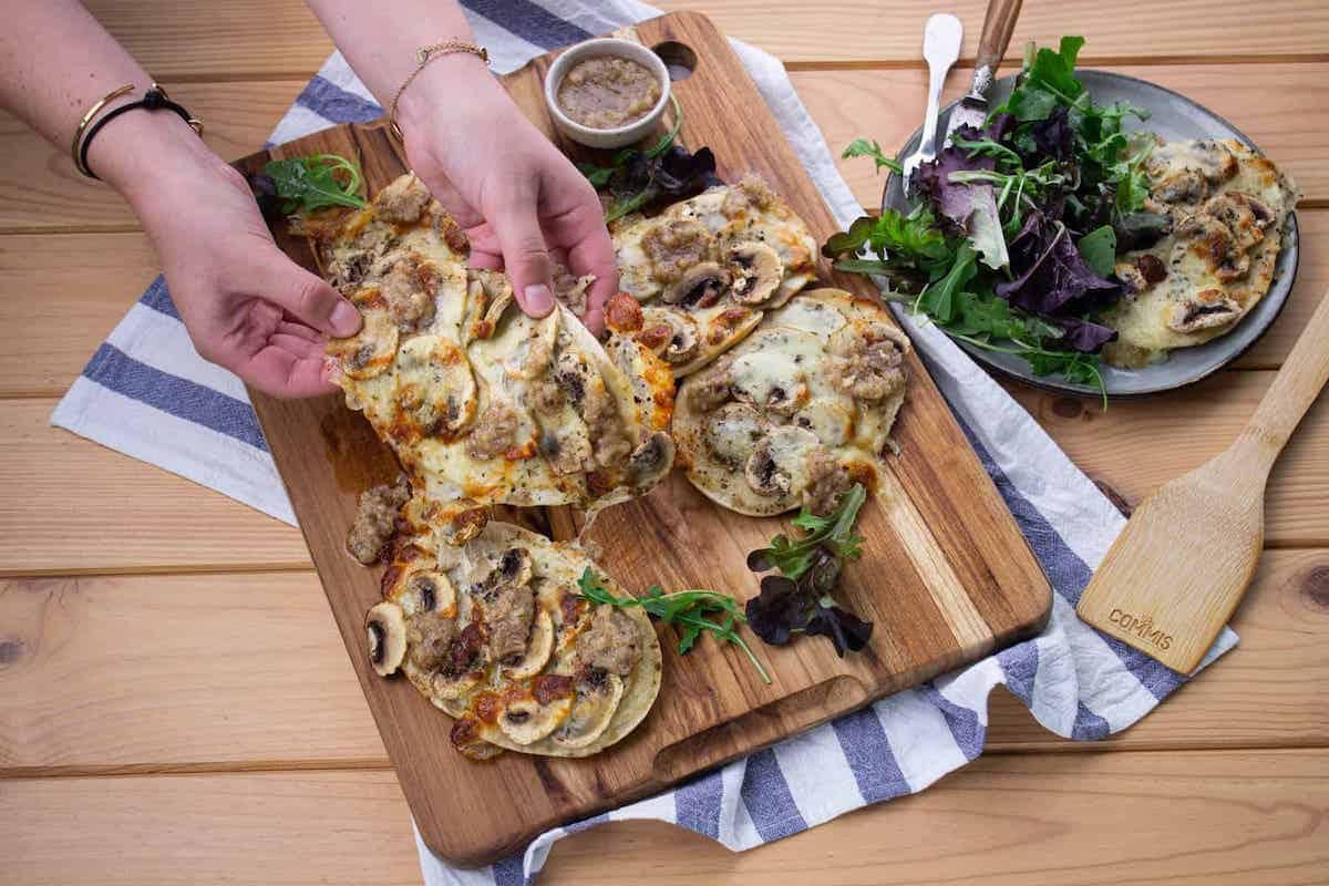 Pizza Pita Champignons & Mozzarella