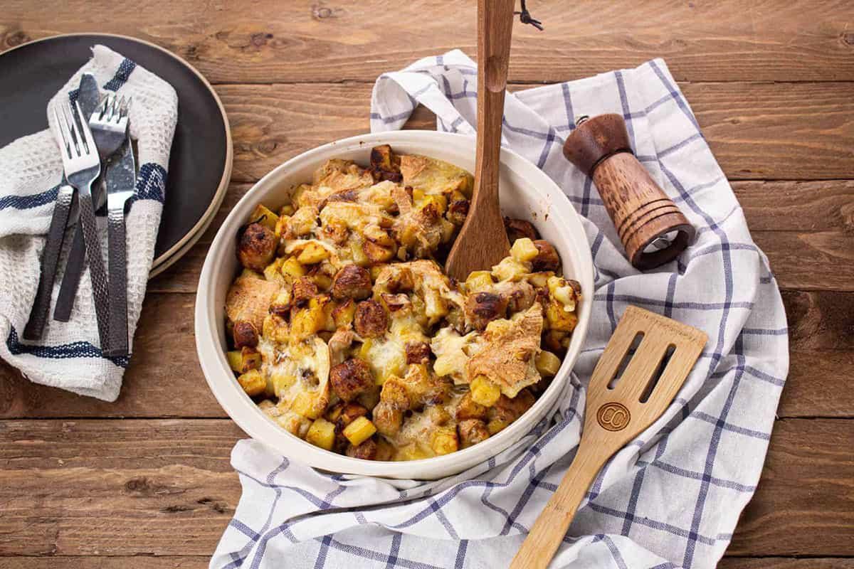 Gratin au Maroilles et Saucisse fumée