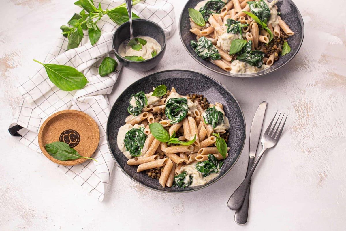 Penne à la Crème d'Artichaut & Épinards
