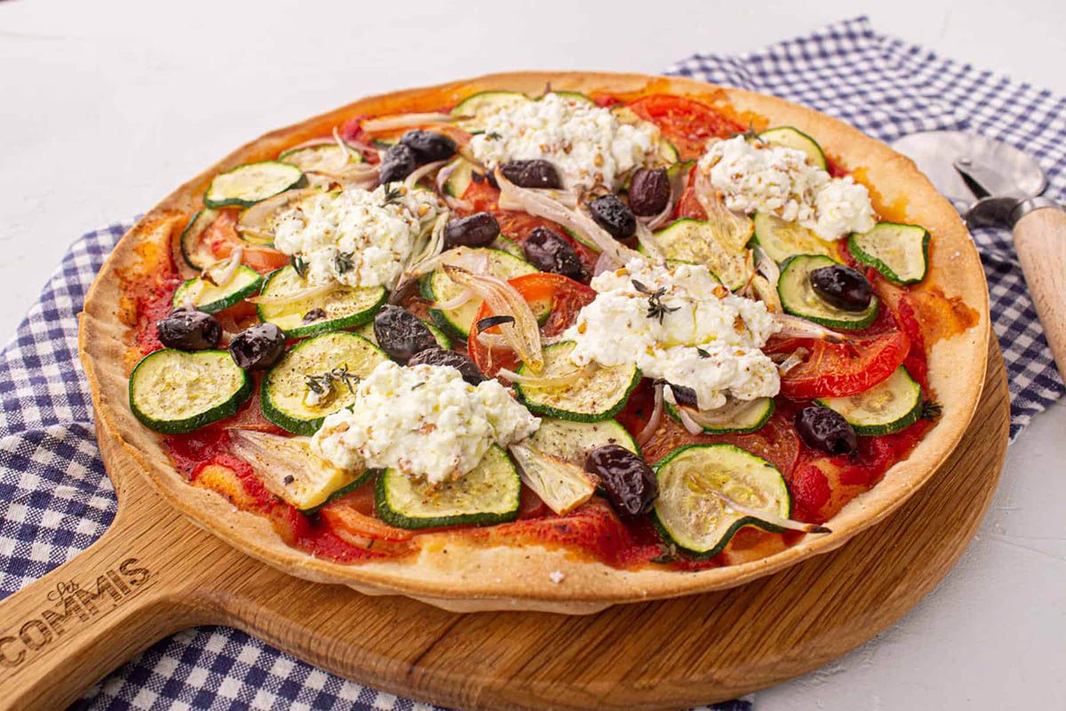 Pizza aux Légumes d'Été & Fromage Frais