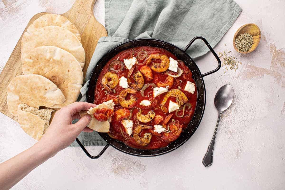 Crevettes Saganaki