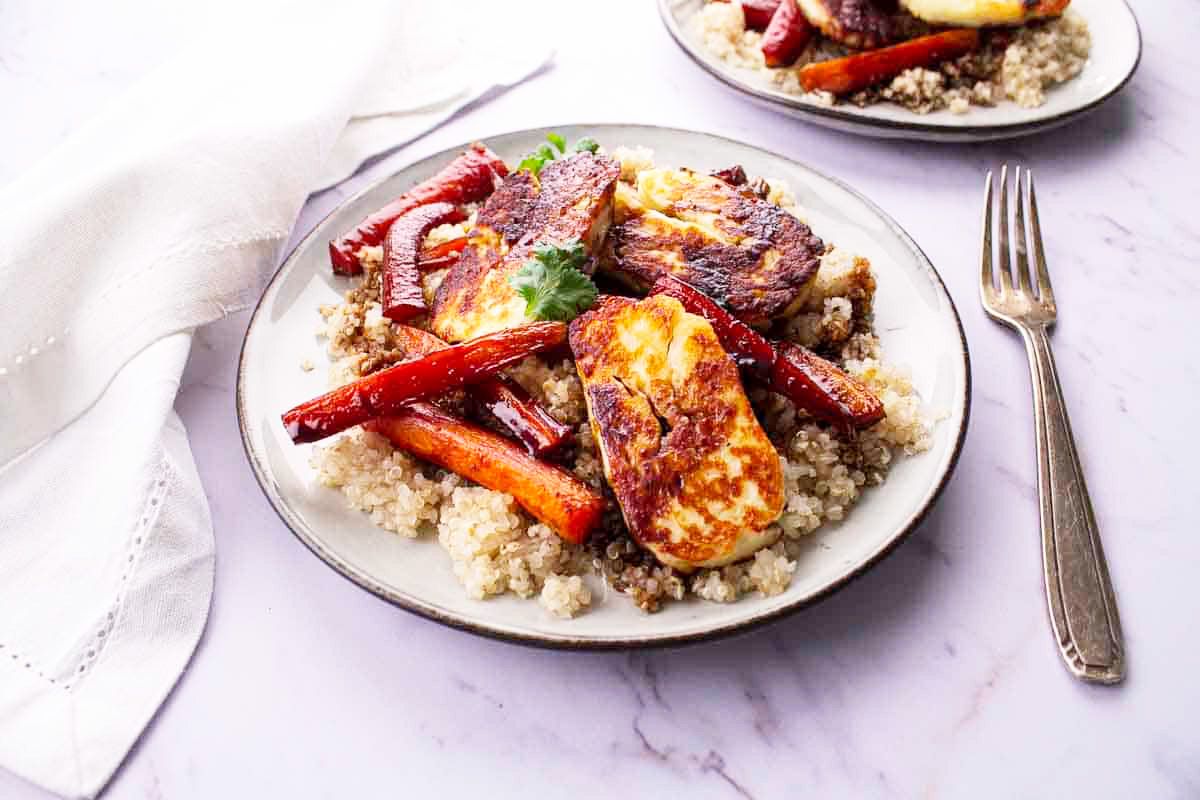 Halloumi & Carottes Rôties, Miel et Gingembre