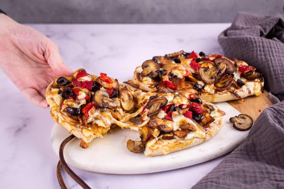 Focaccia, Champis Fumés & Mozzarella