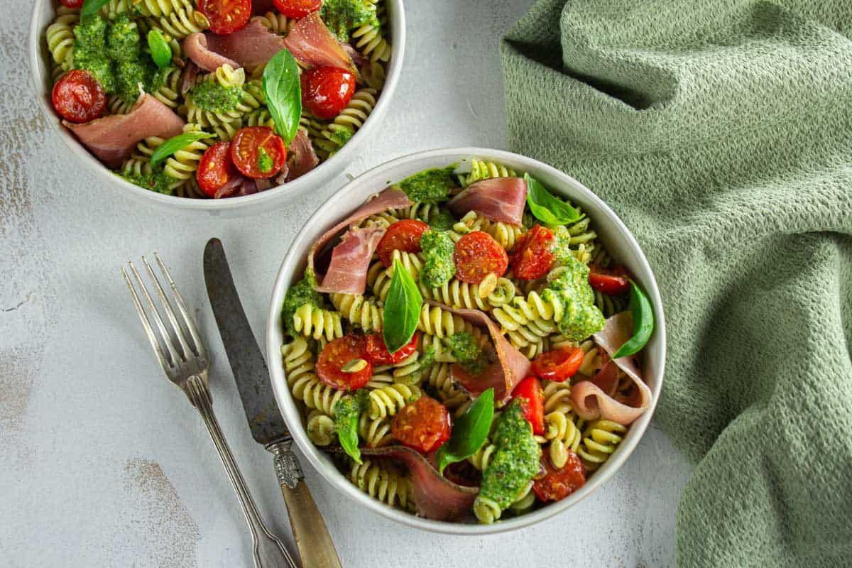 Fusilloni au Pesto & Jambon de Pays