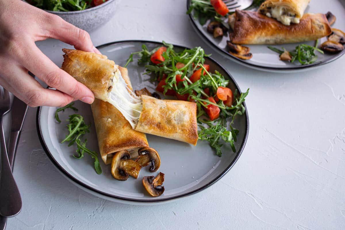 Bricks Croustillantes aux Champignons & Fromage
