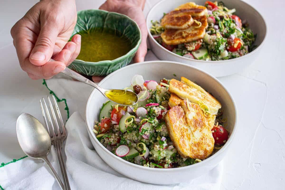 Taboulé de Quinoa Halloumi Grillé