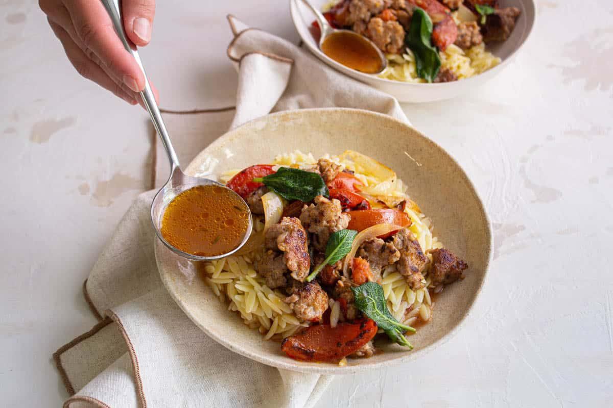 Pâtes Orzo & Porc à la Provençale