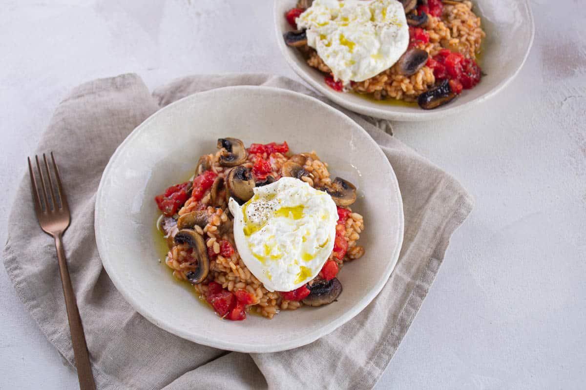 Risotto aux Champignons & Burrata crémeuse