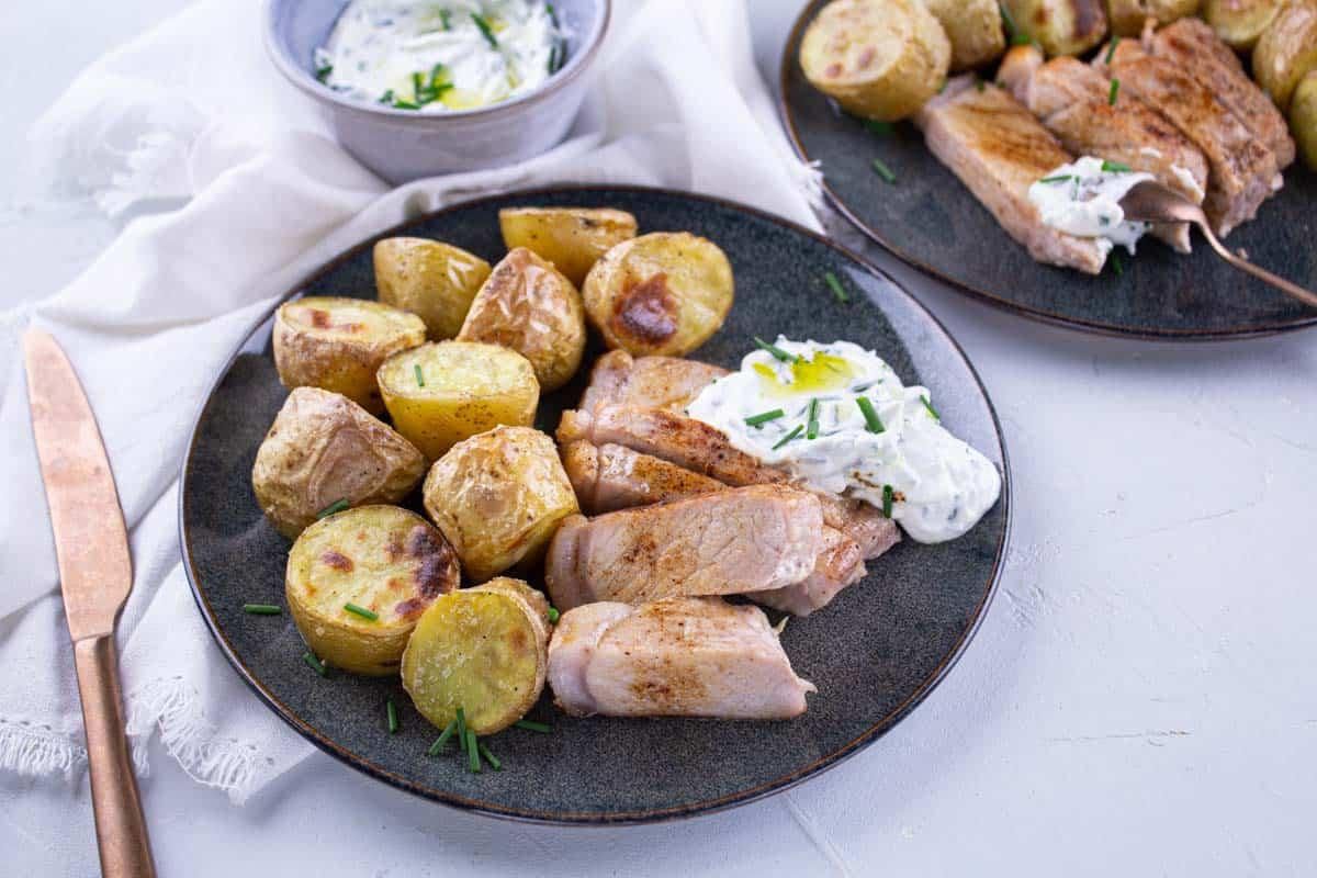 Longe de Porc & Sauce à la Ciboulette