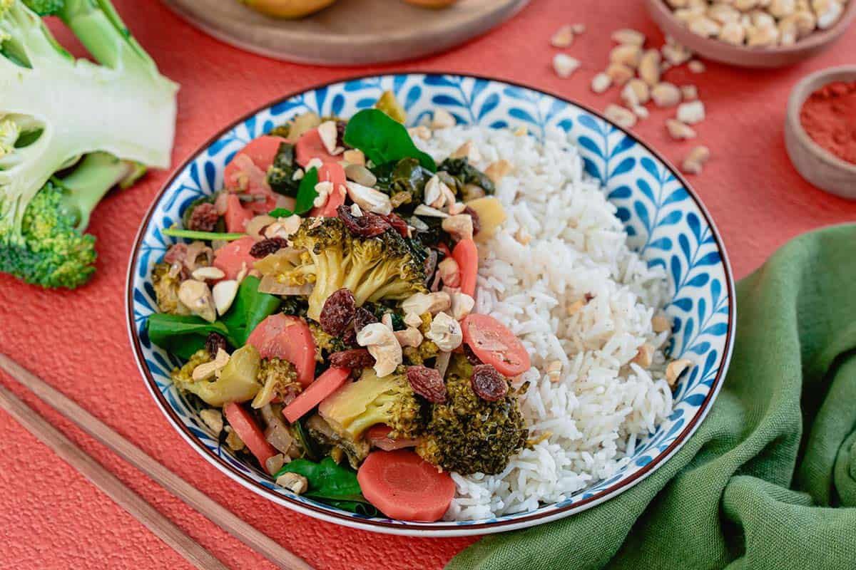 Brocoli Sauté & Riz aux Noix de Cajou