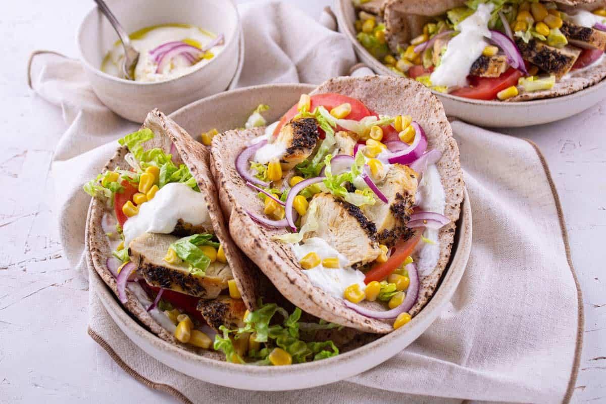 Pita Libanaise au Poulet & Sauce Yaourt