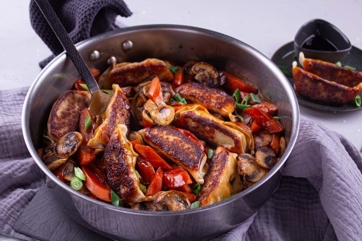 Gyoza de Légumes & Champignons, Carottes Sautés