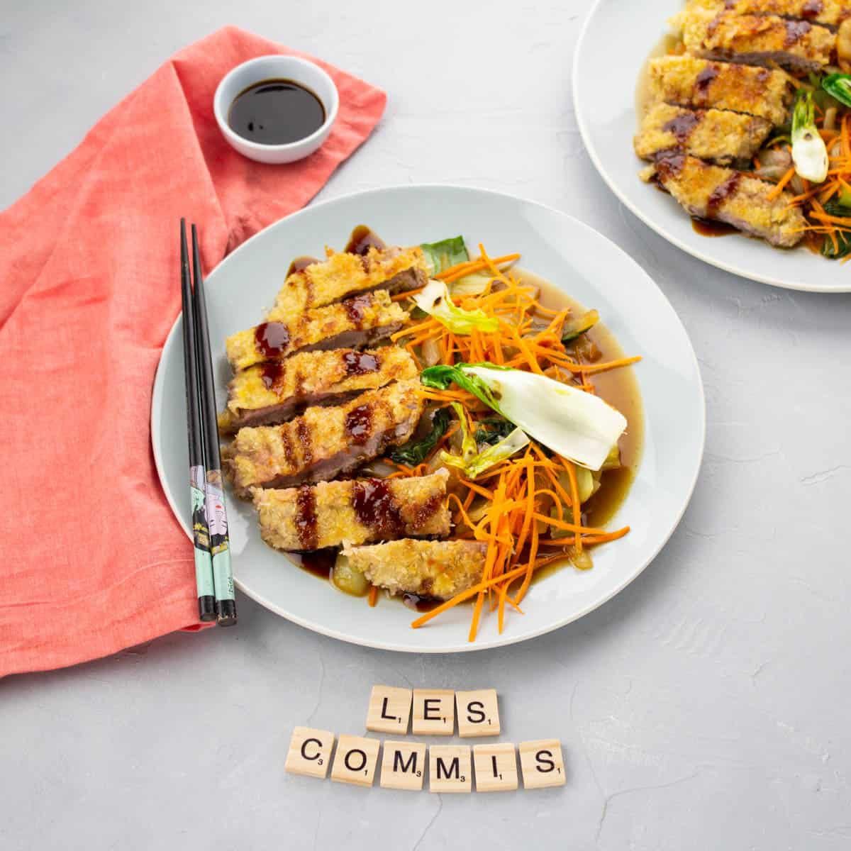 Veau Pané Tonkatsu Riz & Légumes Sautés