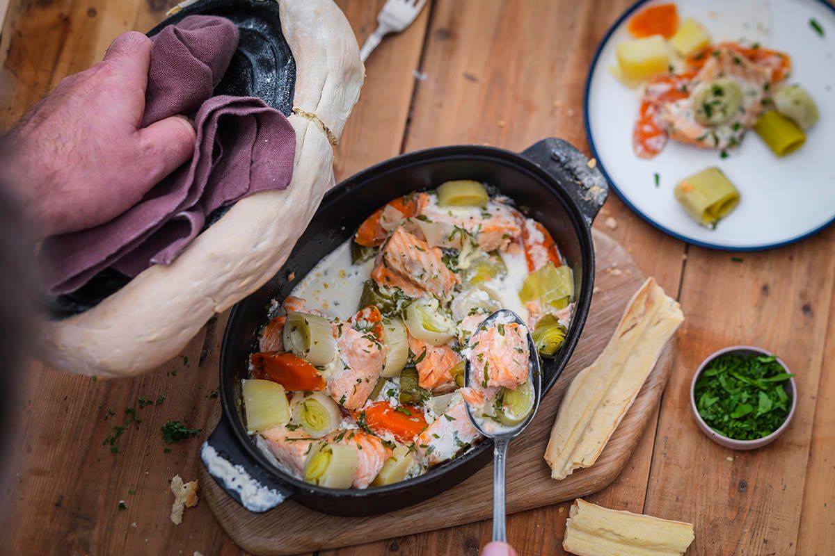 Cocotte de Saumon aux Petits Légumes