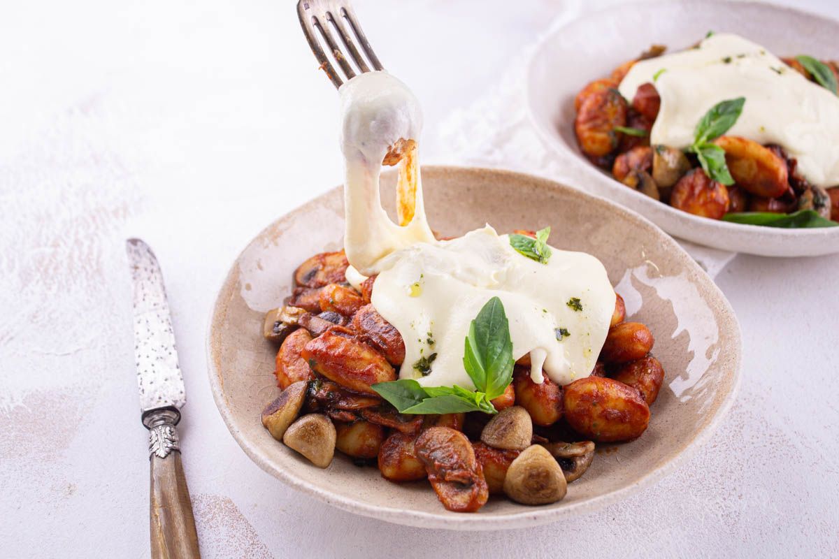 Gnocchis & Champis Sauce au Fromage - Recette - Les Commis