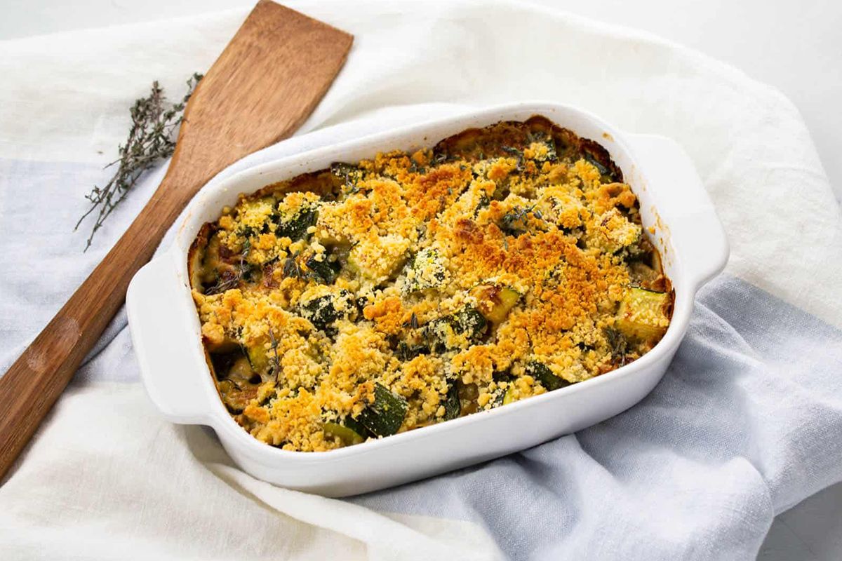 Crumble de Courgettes, Parmesan & Thym