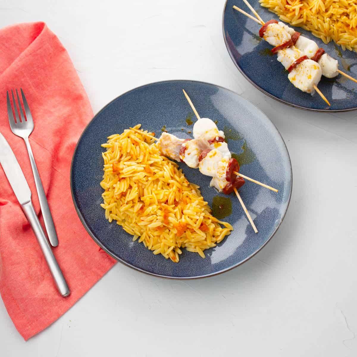 Brochettes de Lieu Noir à la Galicienne