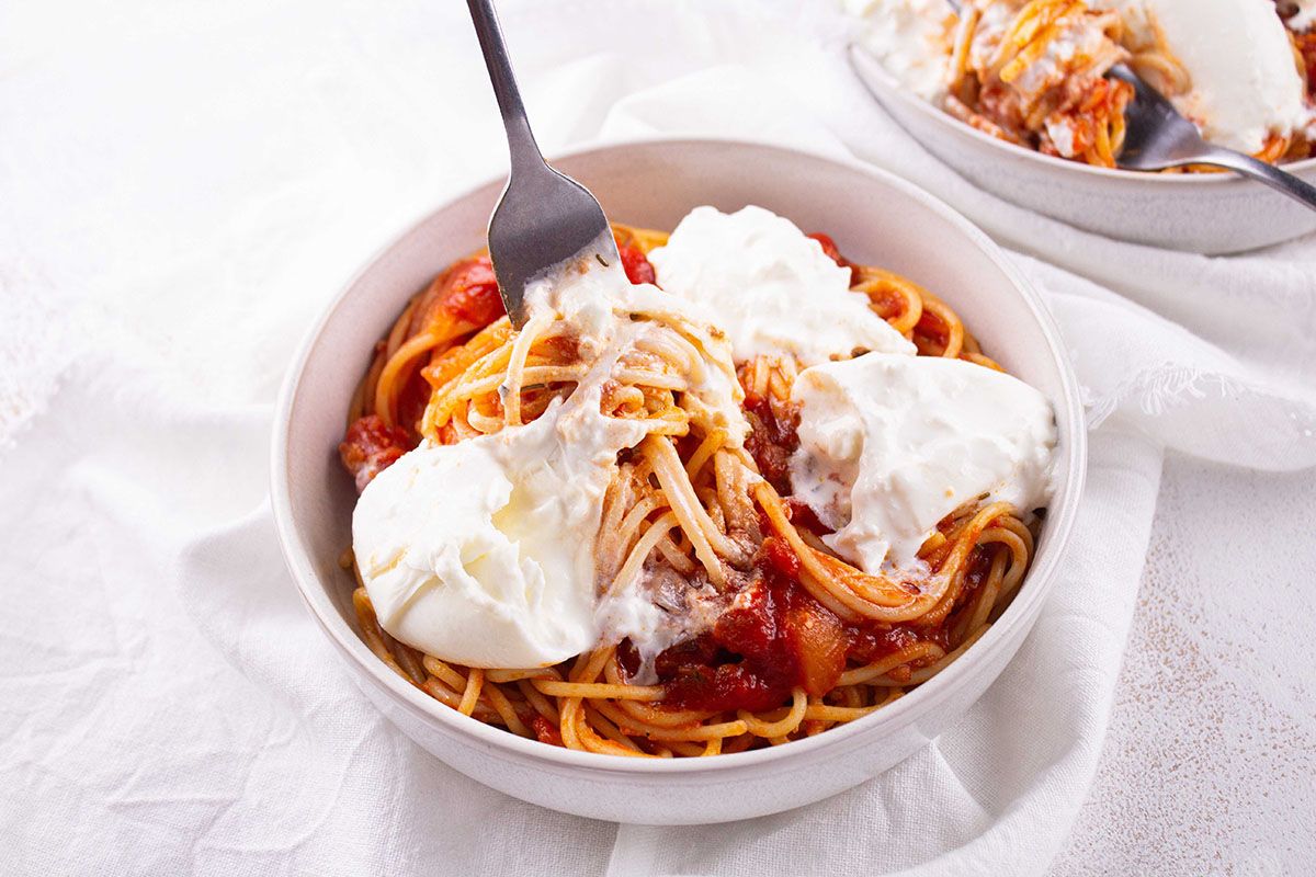 Spaghetti à la Burrata Parmesan et Herbes de Provence Recette Les