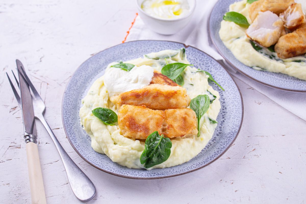 Nuggets de Poisson & Purée aux Épinards