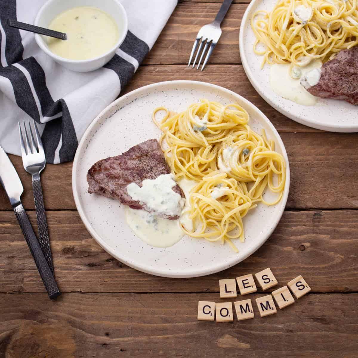 Steak de Bœuf Sauce Roquefort & Linguine