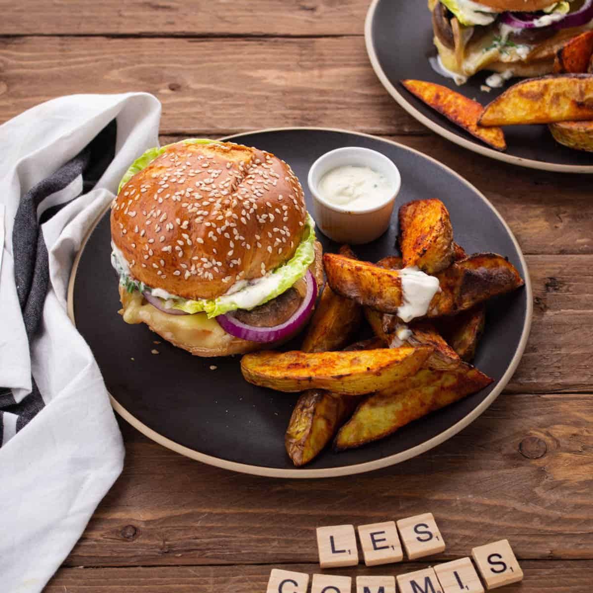Veggie Burger Raclette-Champis