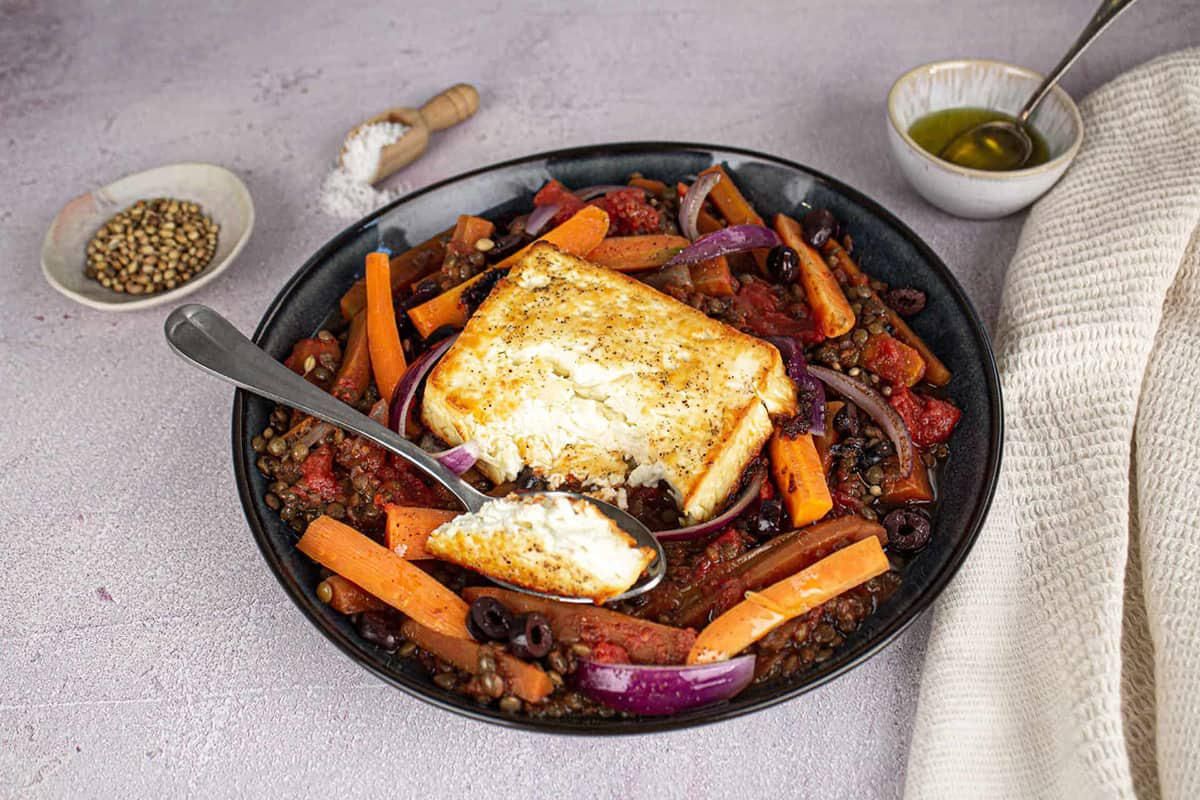 Feta Rôtie Lentilles & Carottes