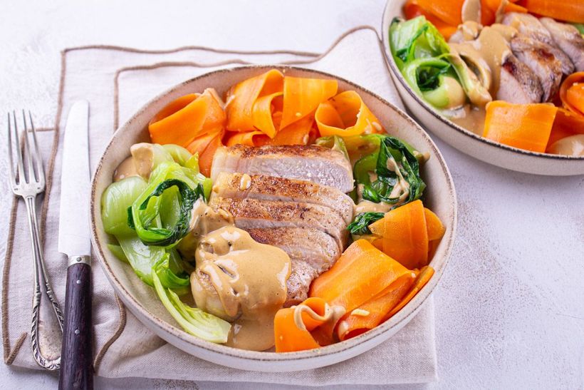 Longe de Porc Rôtie & Sauce Cacahuète - Recette - Les Commis
