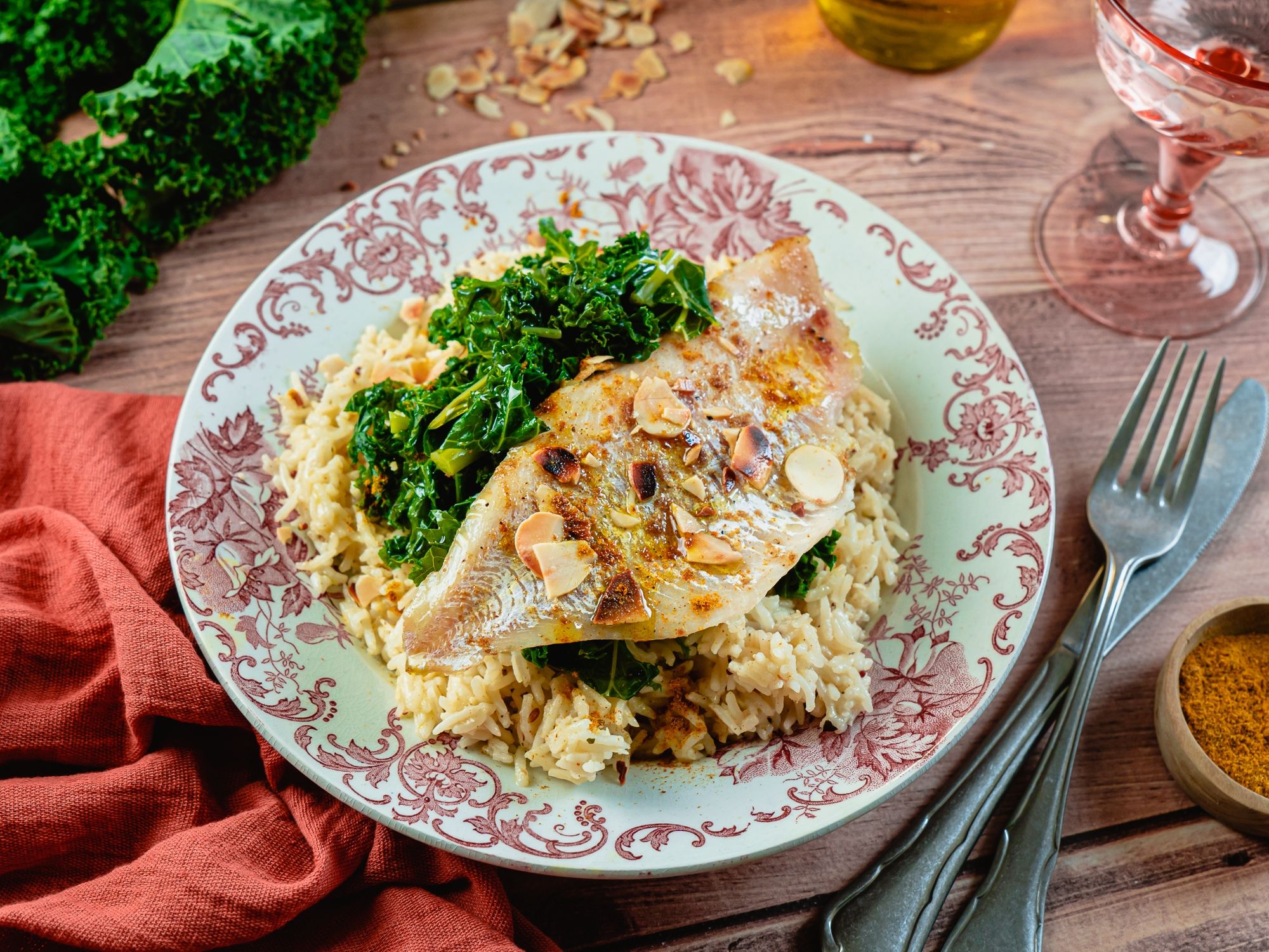 Poisson de la Criée Kale & Riz Coco