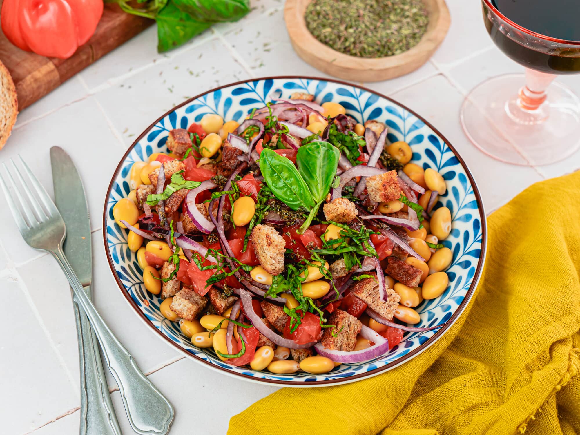 Salade Panzanella Toscane aux Haricots