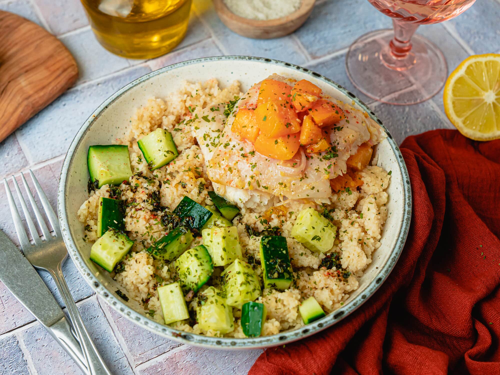 Poisson de la Criée & Marinade de Pêche au Gingembre