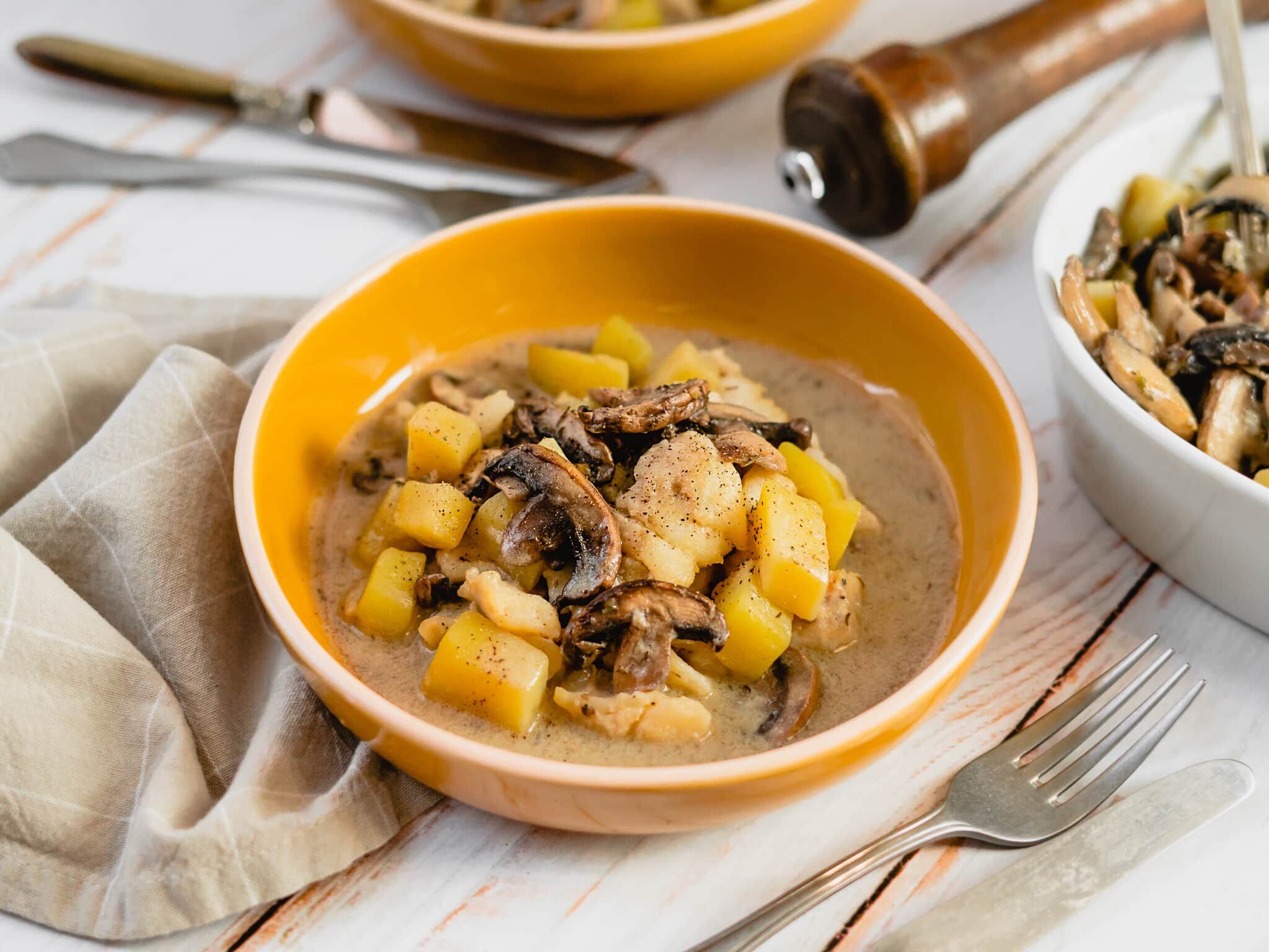 Poêlée de Poisson & Champignons à la Crème